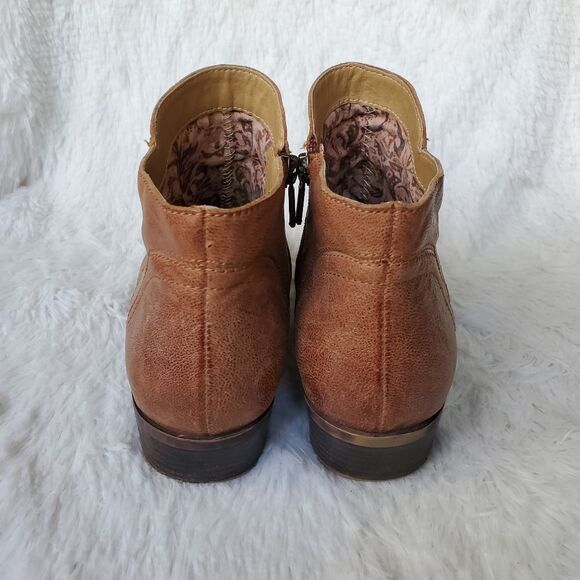 Lucky Brand Breck Brown Leather Ankle Boots Size 9 - Picture 5 of 6